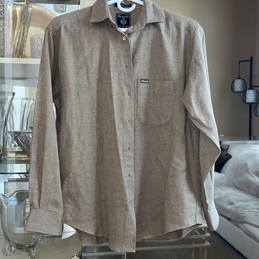 FAÇONNABLE TAN BUTTON-UP SHIRT🤎